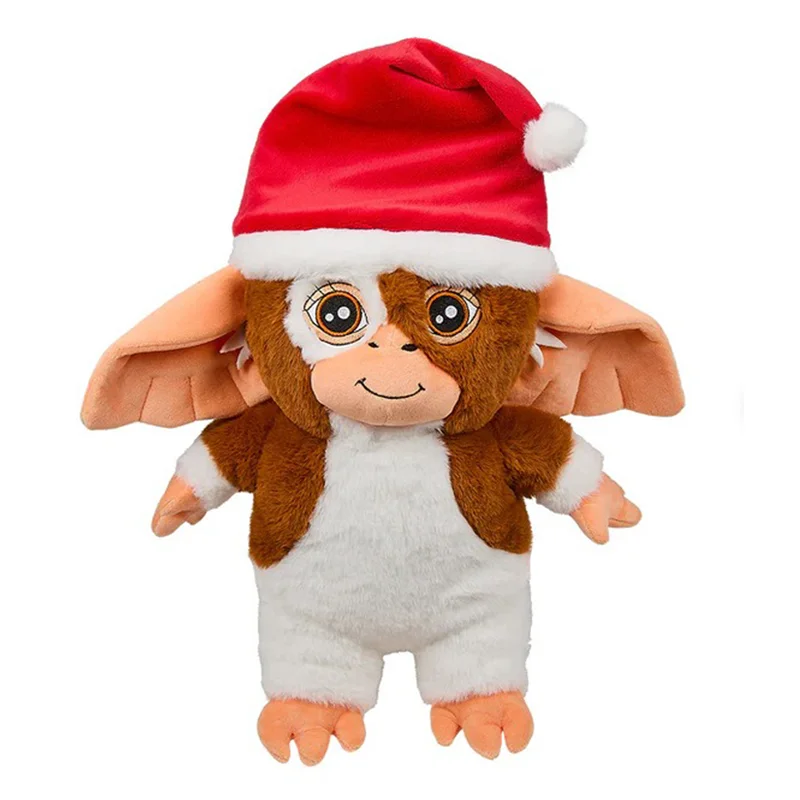 Adorable Gremlins Gizmo Plush Toy Soft Stuffed Movie Figure Christmas Cap Doll Home Decoration Kids Boy Birthday Christmas Gifts