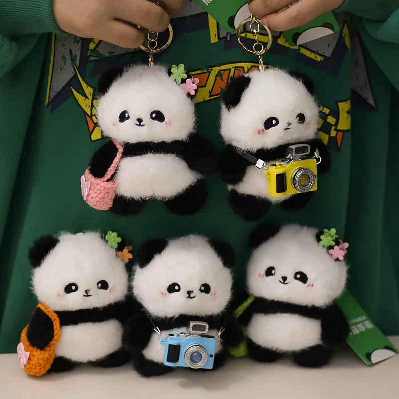 Camera Messenger Bag Floral Panda Plush Toy Backpack Small Pendant Doll Chengdu China Base Same Style Collectible Gift