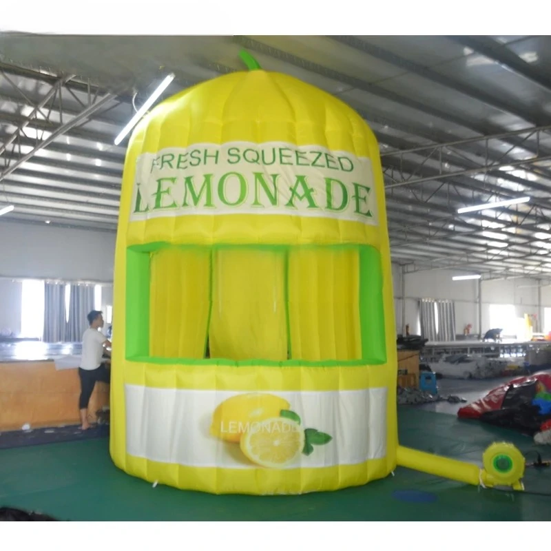 

Booth Customized Inflatable Lemonade Inflatable Concession Stand Lemonade Yellow Stand For Sale Commercial