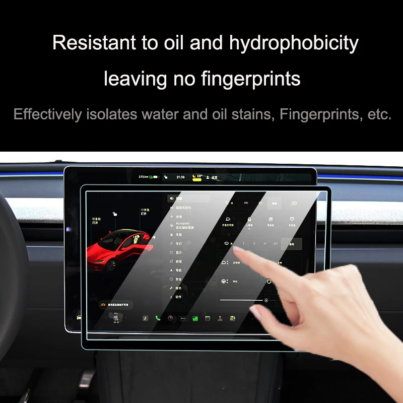 For Tesla Model 3 Highland 2024 15-inch Touch Screen Protector Tempered Film Model 3+ 8-inch Rear Row Display Tempered Glass HD