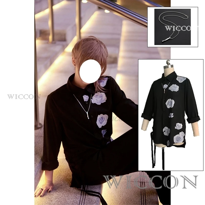 

Аниме Vtuber Kanae Косплей Костюм Vtuber Nijisanji Kanae черная повседневная одежда длинная рубашка ролевая игра Хэллоуин подарки подвеска