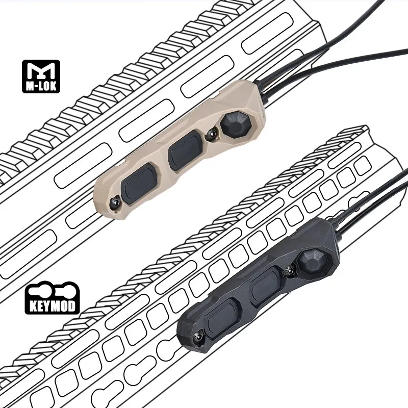 Imagem -04 - Axonun-tactical Crane Laser Plug Remoto Dupla Função Interruptor de Pressão M300 Peq Botão Mod Switches Fit Keymod M-lok Picatinny Novo