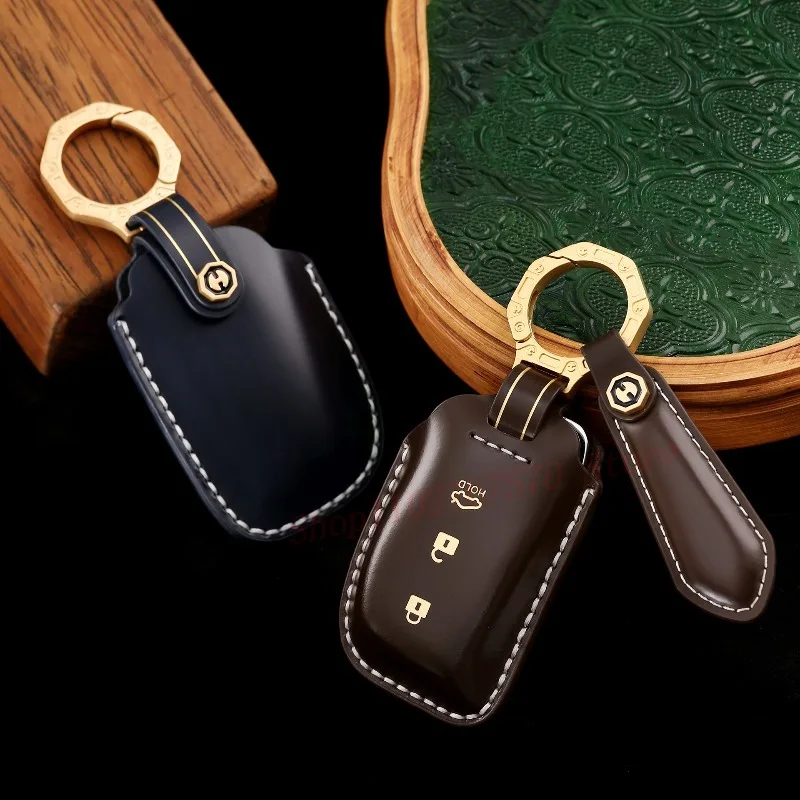High-End Personality Genuine Leather Key Case Cover Protective Shell For Hyundai ix35 Elantra Mistra Verna Lafesta Car Accessory