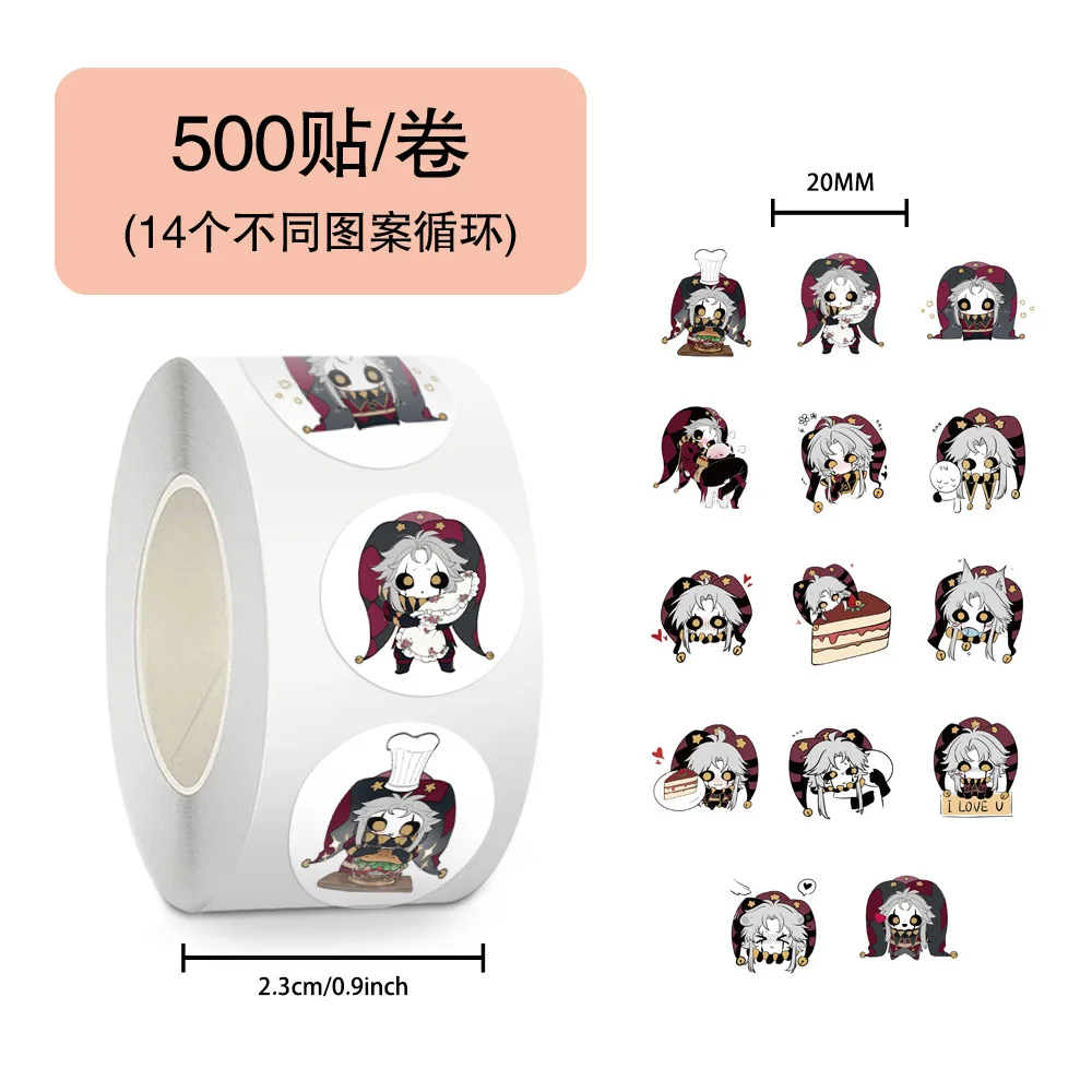 500個-ロール-ザ・フリーク・サーカス-‌-ピエロステッカー-diy-ラップトップ封筒スクラップブック車オートバイデカールギフト用
