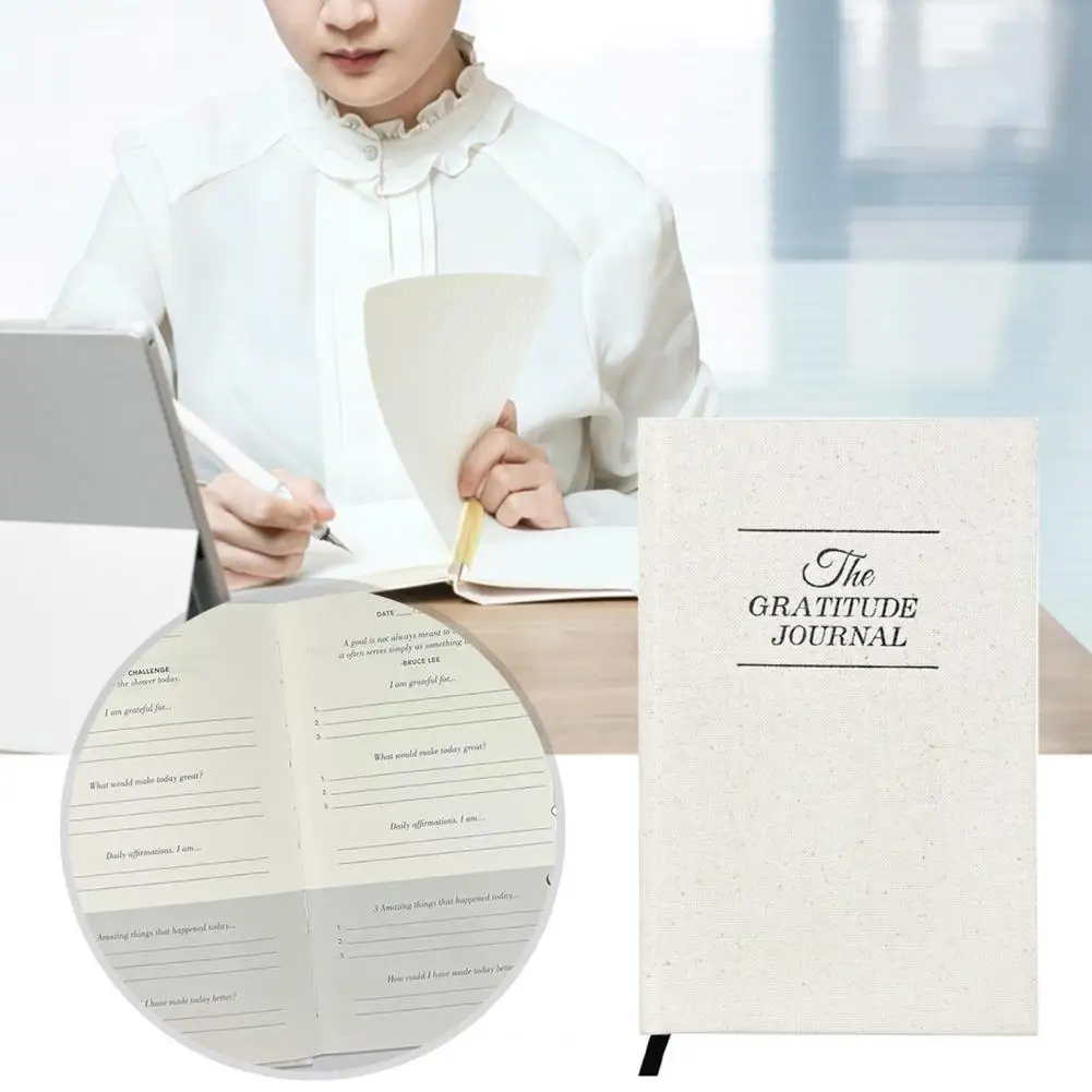 Журнал для знакомых, журнал для благодарности с искусственными элементами, Премиум А5, журнал благодарности с льняной твердой обложкой для благодарности
