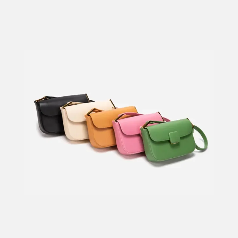 Underarm Bag Leather Fashion Shoulder Bag Women's Niche Adjustable Strap Small Square Bag Female Casual Crossbody Bag Saddle Bag