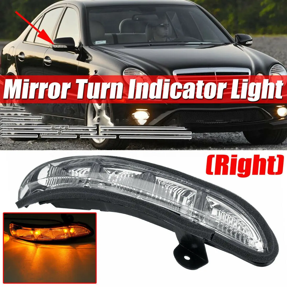 Car Right Door Mirror Turn Signal Light for Mercedes W211 W221 W219 2007-2011 E320 E350 E550 E63 2198200621JAS