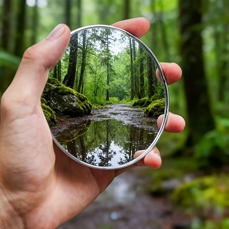 Must-Have Gadget for Selfie,This Travel-Sized Round Mirror Is Perfect for Photo Ops.Features a Convex Lens for Wide-Angle Shots