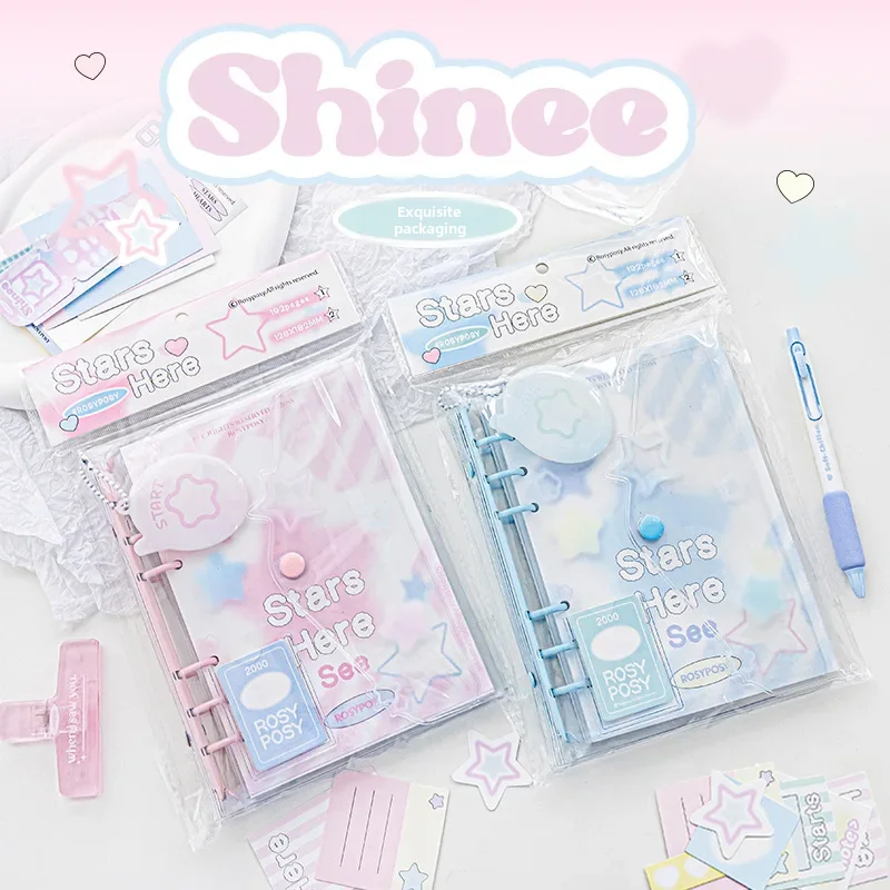 Rosyposy Soft Set Shinee Envelope Gum Gum Hand Account Book Full Color Deformed Star Hand Account Pen Notebook Diary Book