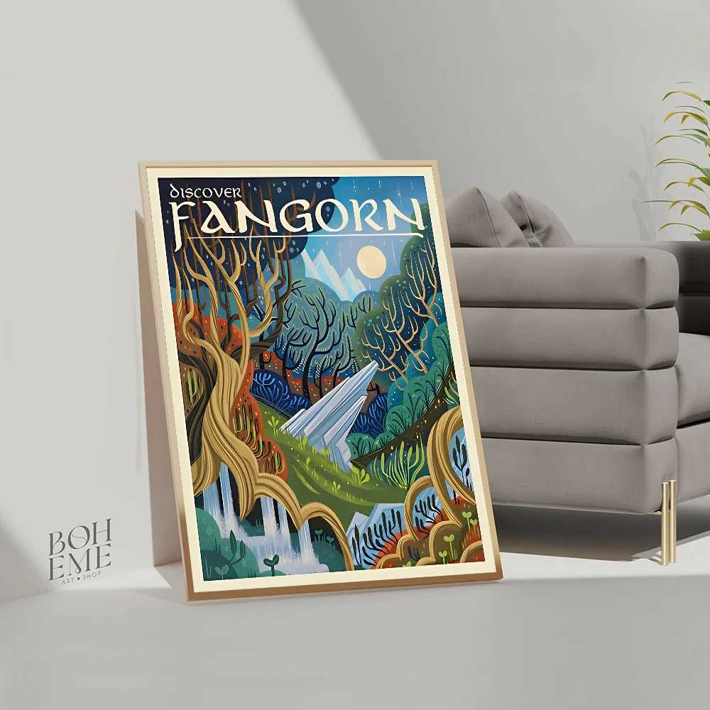 Ring Art PosterVintage Film Mordor Castle Lord Magic Movie Sticky Posters Vintage Room Bar Cafe Decor Nordic Home Decor
