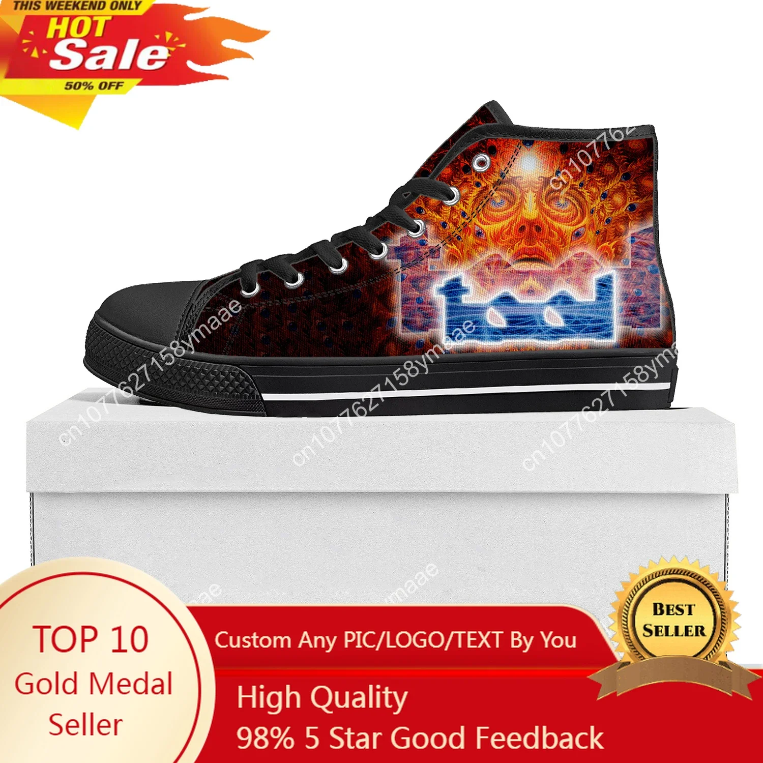 

Tool Rock Band High Top High Quality Sneakers Mens Womens Teenager Canvas Sneaker Casual Custom Made Shoes Customize DIY Shoe