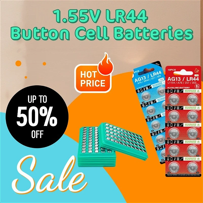

1.55V LR44 Button Cell Batteries for Watches Toys and Electronic Products