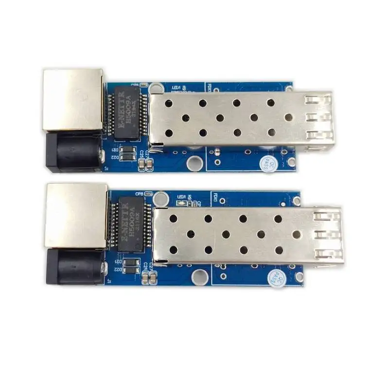 Mini Gigabit SFP Fiber Media Converter 1 Port SFP Slot to 1 RJ45 Ethernet Fiber Transceiver 10/100/1000Mbps Single Mode Multimod