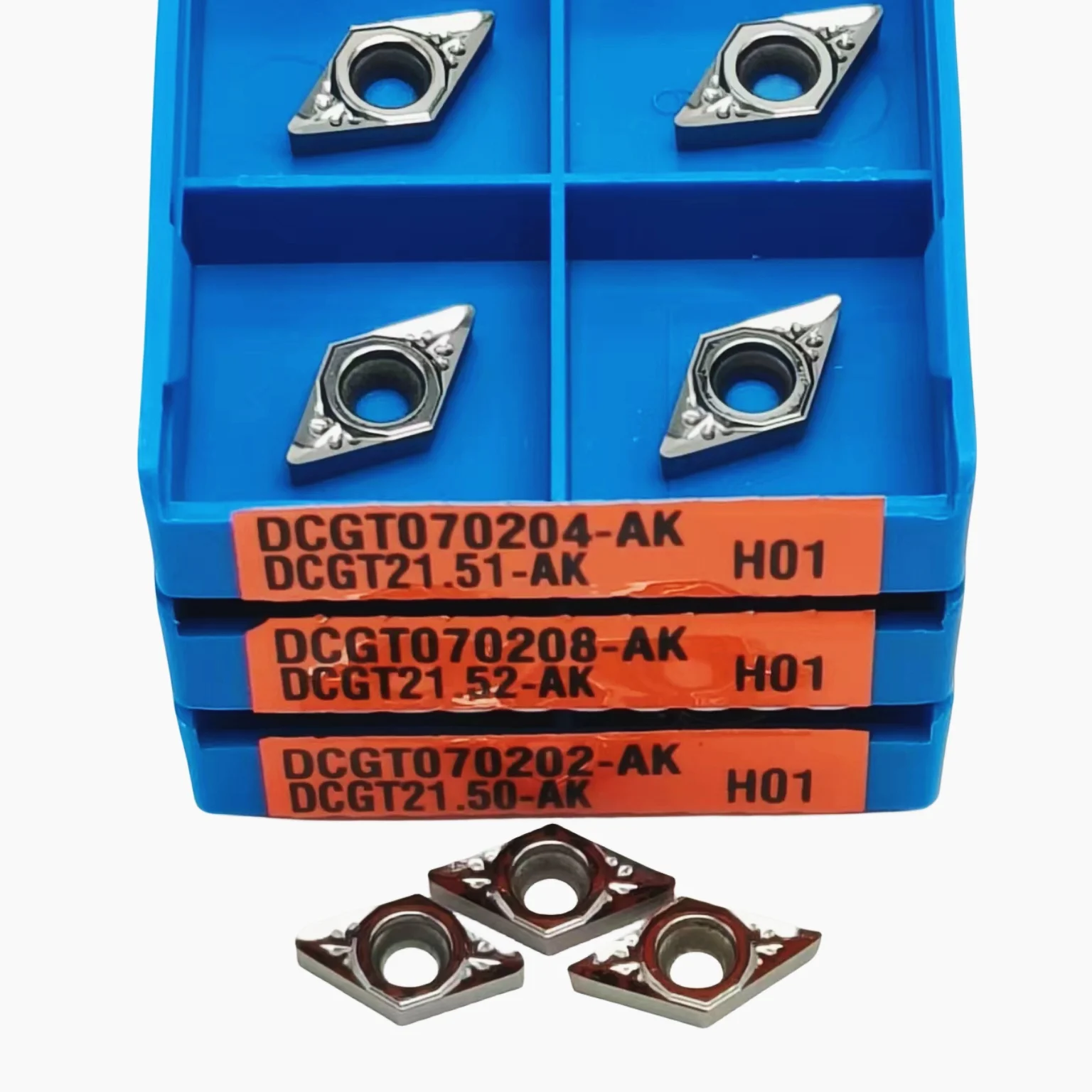 DCGT070202 DCGT070204 DCGT070208 AK H01 100% lama in lega di alluminio originale DCGT 0702 inserti per tornio CNC lavorazione dell'alluminio