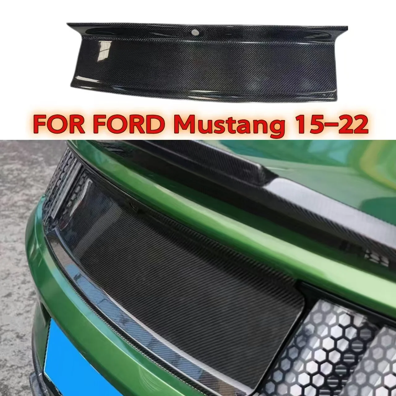 

For Ford Mustang 2015-2020,Carbon Fiber Rear Bumper Trunk Lid Board Decklid Guard Plate Splitter Cover Panel Body Kit