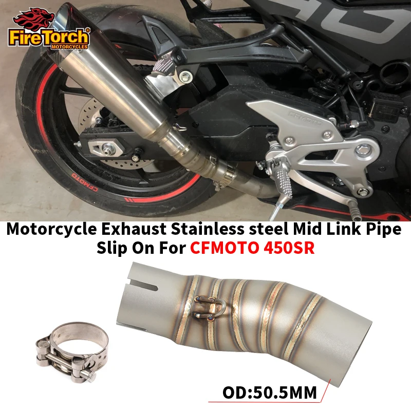 

Slip On For CFMOTO 450SR 450 NK SR 2022 2023 Motorcycle Exhaust Stainless steel Muffler Escape Moto Modify 51mm Middle Link Pipe