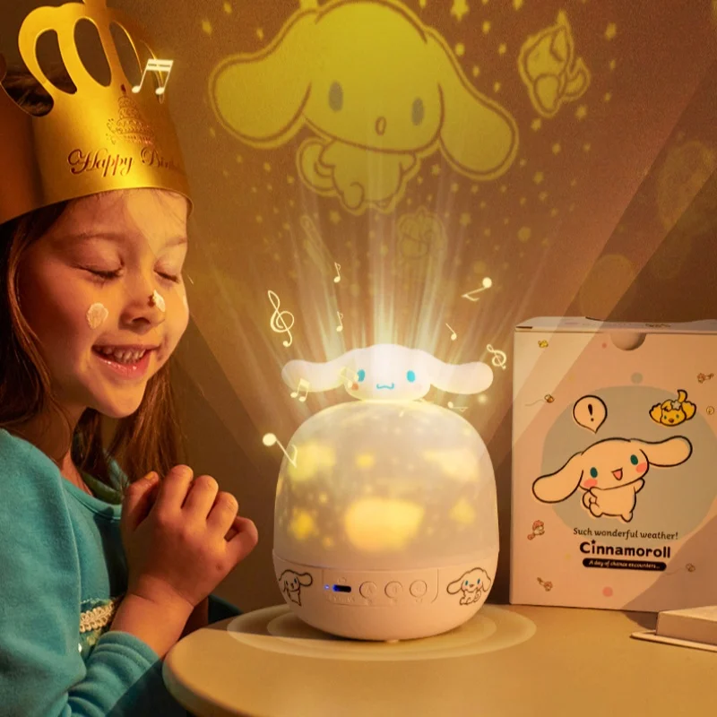 Sanrio Cinnamoroll Kuromi Starry Sky Night Light Kawaii Projection Lamp Hd Bedroom Atmosphere Light Children'S Birthday Gift Toy