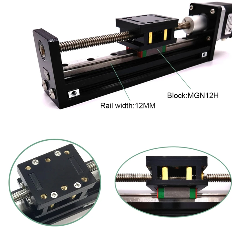 Imagem -05 - T-tipo Trilho de Mesa Deslizante Fase Linear Plataforma do Guia do Transporte Passo de 28 mm 50300 mm Motor Deslizante Nema17 Tb6600 Driver Kits