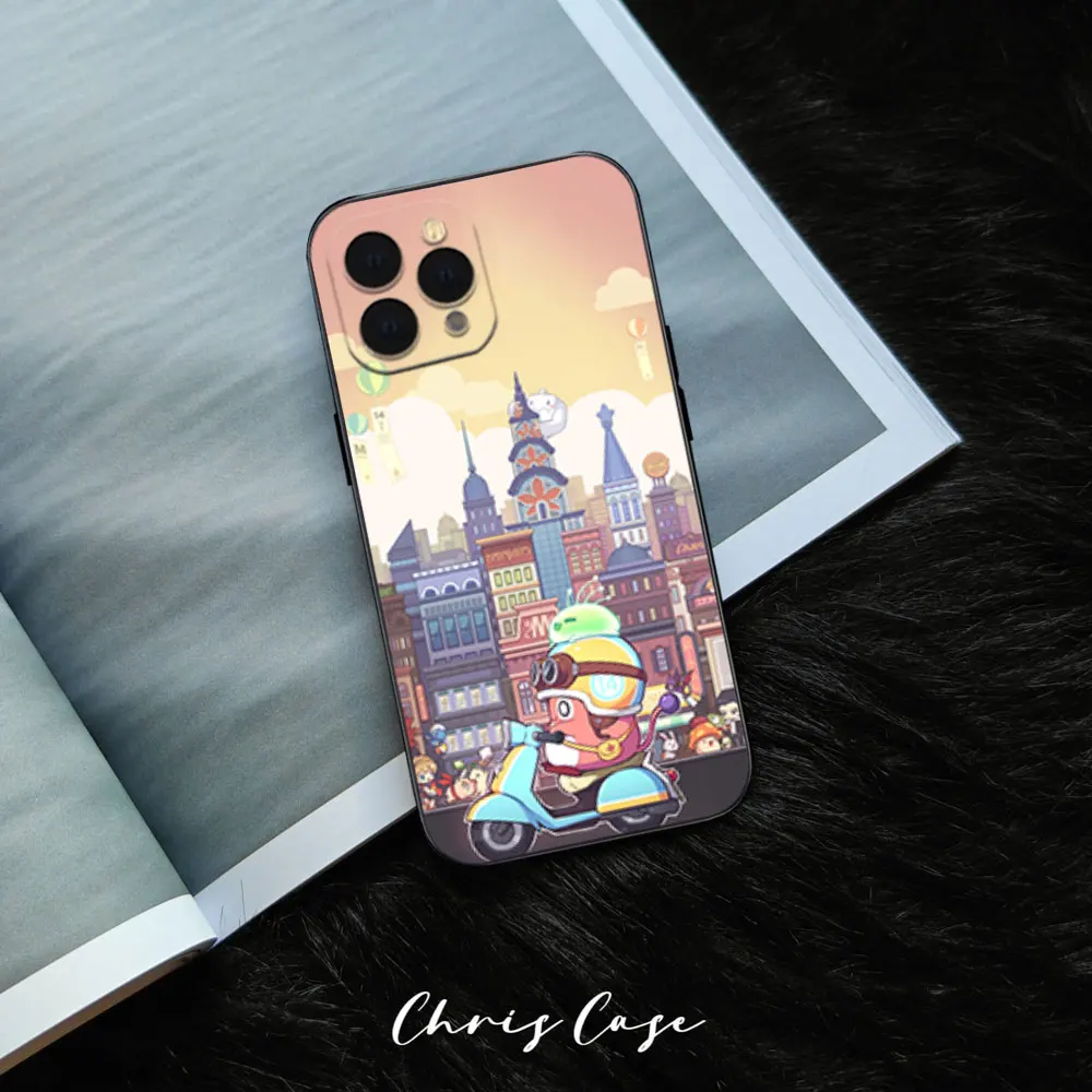 Phone Case M-Maplestorys Game For iPhone 12 11 13 14 15 16 Max Pro Plus Black Soft Silicone Cover