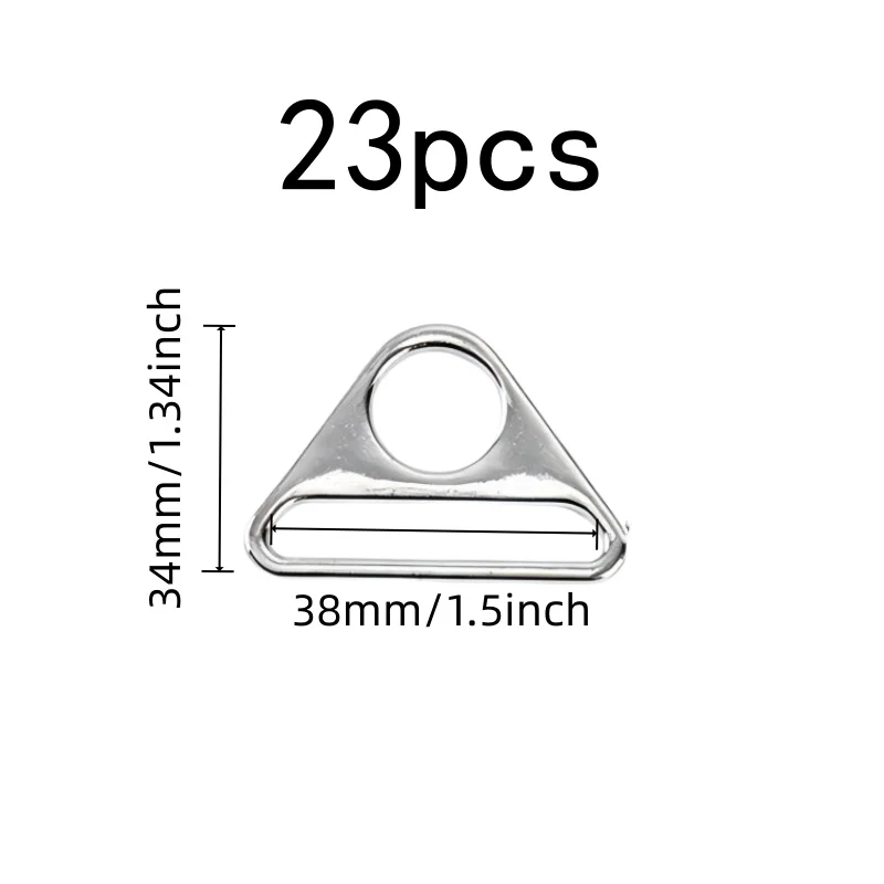 23 pcs Durable Rust Resistant 38mm Tri-Glide Sliders, great for Luggage Strap Repair, Smooth Edge Finish