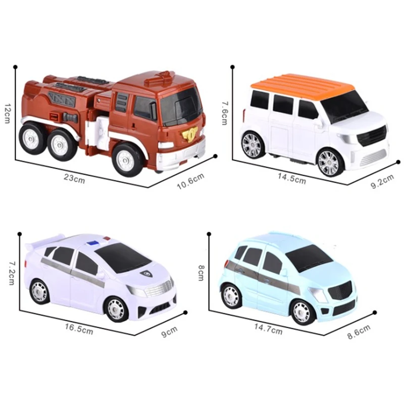 Brother 4 in 1Fit Deformation Robot Korea Cartoon Anime Tobot Car Transformation Robot Action Figure Auto Kids Toys Gift