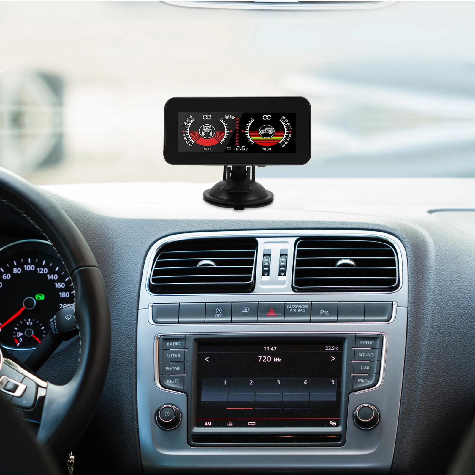 

Inclinometer Voltage Meter Auto Balance Meter Dashboard Accessories Vehicle Monitoring Slope Level Display Abs Pc