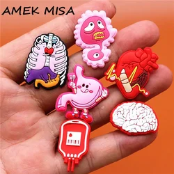Chuyền 1 Cái Con Người Cơ Quan Giày Charm Trái Tim Não Dạ Dày PVC Phụ Kiện Giày Trang Trí Phù Hợp Với Croc Jibz Đảng Trẻ Em Quà Tặng