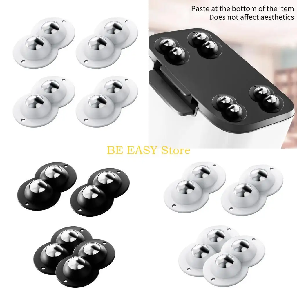

E28F 4pcs Quick Install Stick Furniture Wheel with Stable Steel Bearing Heavy Load Furniture Movers set for Stabilities