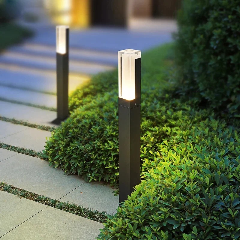 Imagem -03 - Led Outdoor Landscape Path Light Passarela com Fio Pilar de Alumínio Bollard Lamp For Villa Pátio Jardim Iluminação do Gramado