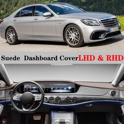 Car-styling Pu Leather Dashmat Dashboard Cover Dash Mat For Mercedes-Benz S Class w222 v222 S350 S400 S500 S600 S63 2014 - 2019