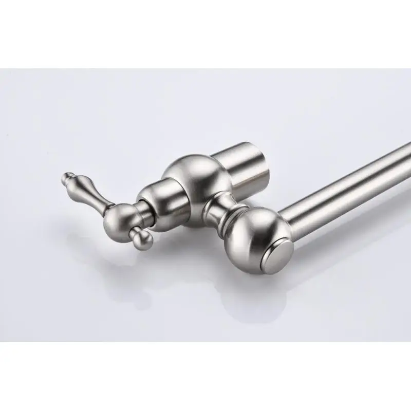 Grifo de llenado de ollas de montaje en pared para cocina, doble caño retráctil, conveniente suministro de agua con 360 °   Rotación, níquel cepillado