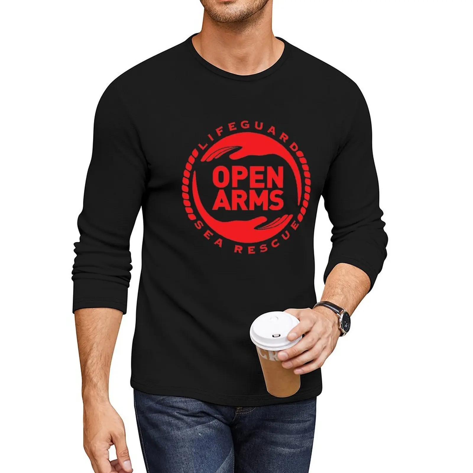 

Open Arms Long T-Shirt black t shirts man clothes boys t shirts new edition t shirt mens graphic t-shirts