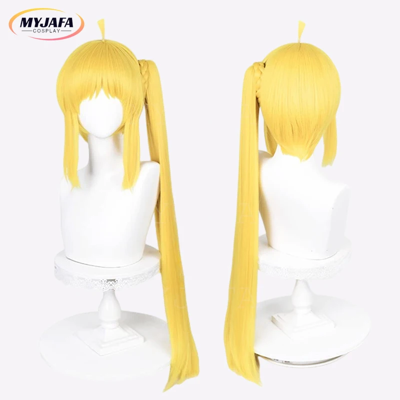 Anime Bocchi The Rock! Cosplay Ijichi Nijika Cosplay Wig 82cm Long Golden Clip Ponytail Heat Resistant Hair Wigs + Wig Cap