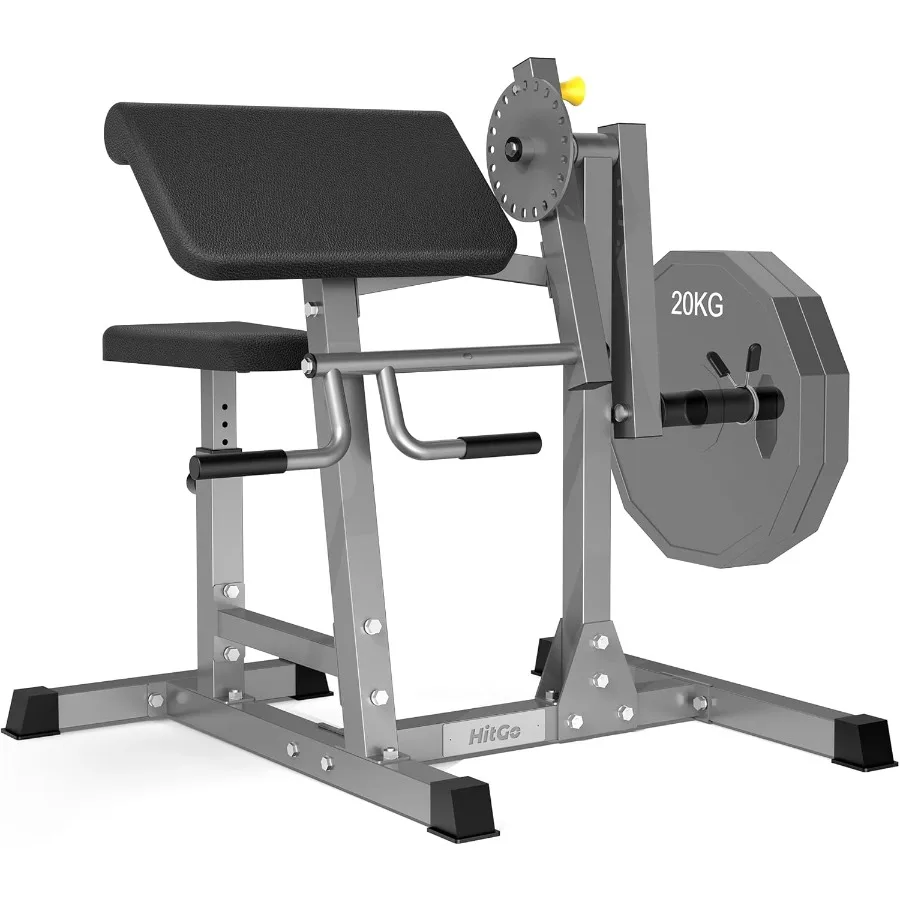 Banco Curl Preacher para entrenamiento de aislamiento de bíceps y tríceps con almohadilla gruesa en negro Compatible con placas de pesas de 1 y 2