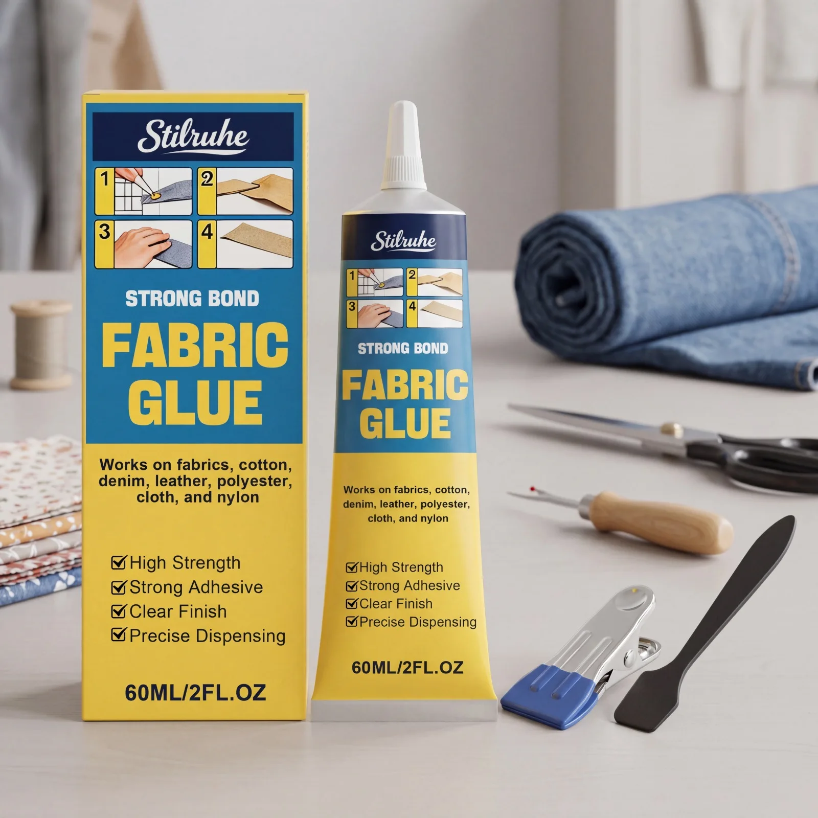 Fabric Glue Waterproof Washable Soft Adhesive Clothes Fabric Repair Quick Curing Strong Bonding Garment glues For Cotton Linen