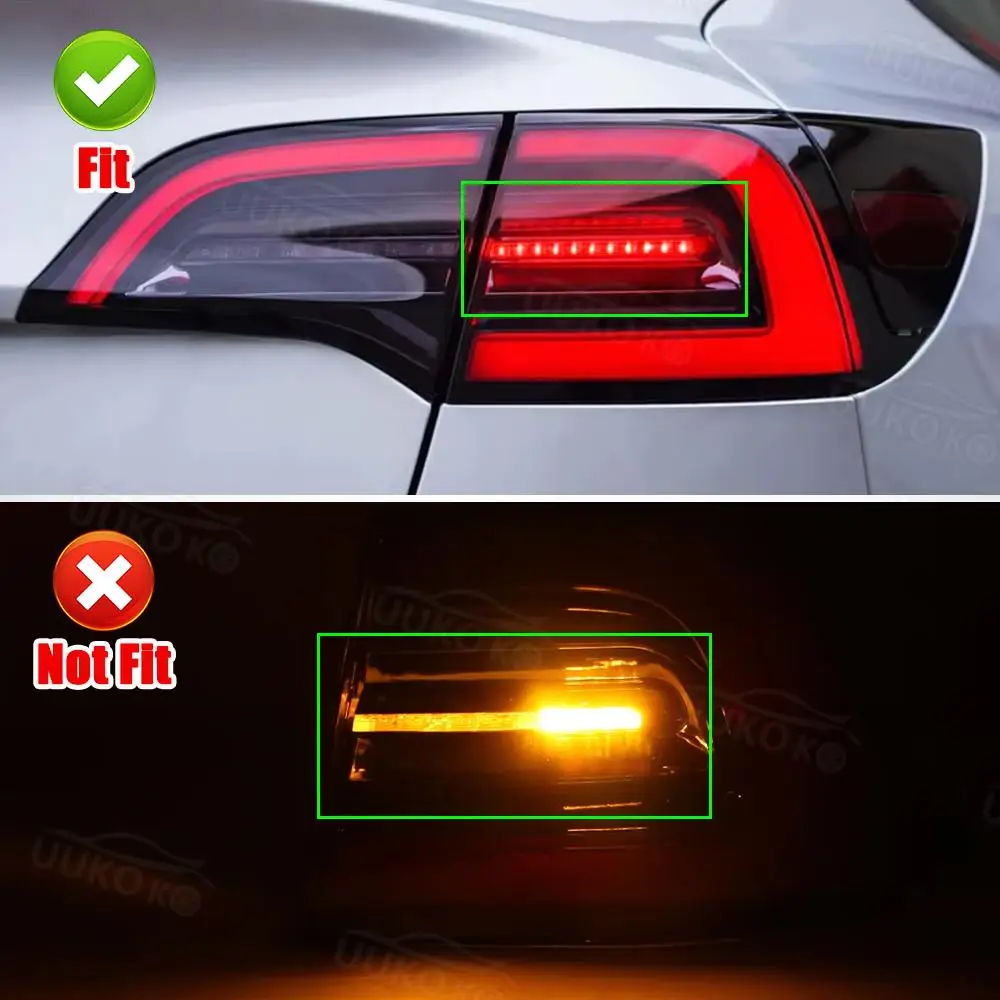 1077398-00-F For Tesla Model 3 2017-2020 US Version 3 Pin 1077397-00-G NEW LED rear Tail Light Turn Signal Trunk Lid Brake Lamp