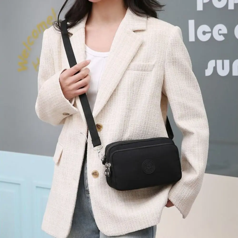 Bolso cruzado de tela Oxford de estilo coreano, bolso de hombro de tela Oxford de múltiples capas, monedero, bolso para teléfono