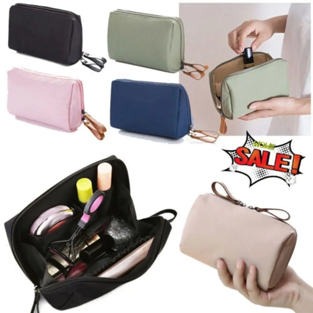 Solid Color Wash Bag Shellfish Bag Women Girls Storage Small Makeup Bag Travel Cosmetic Pouch Mini Handbag