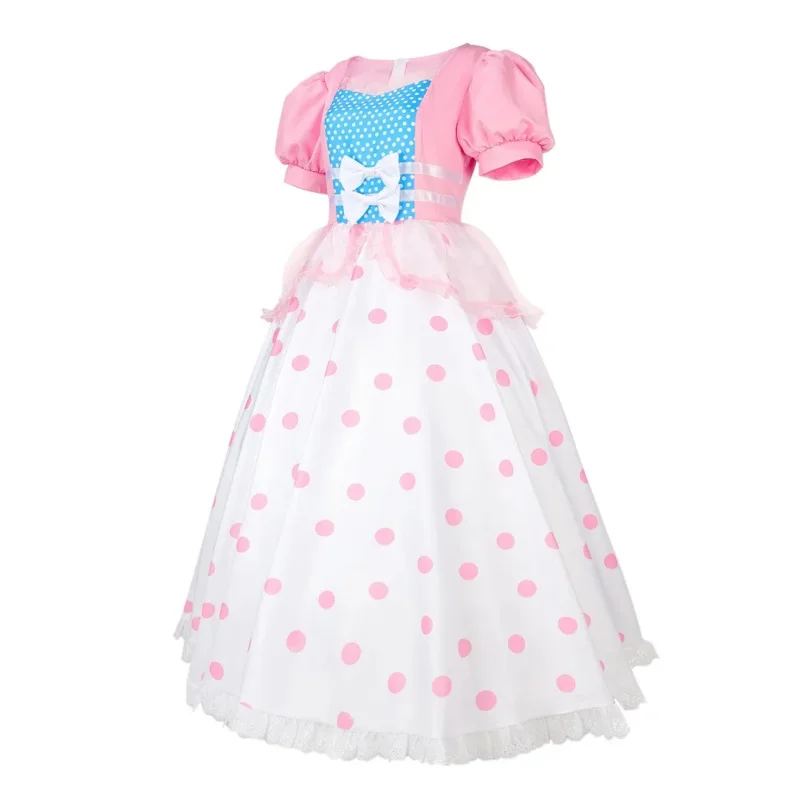 Toys shepdess baby cosplay costume women pink dress hat full set Bopeep role play disguise suit Halloween Carnival party