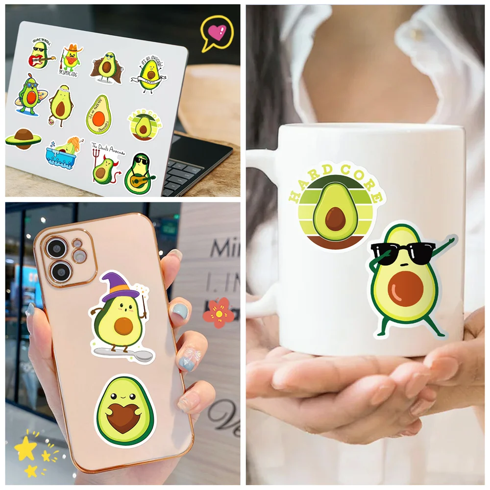 50PCS Net Red Fruit Avocado Sticker Cartoon Cute Ins Style Personalized Graffiti Luggage Compartment Refrigerator