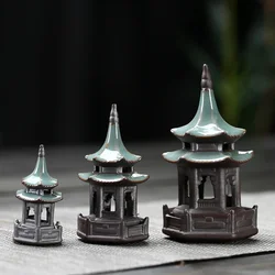 Ornements octogonaux pour animaux de compagnie de thé, Wildoda Feng Shui, mini accessoires de jardin, décorations en céramique pour la décoration intérieure, jeu de thé noir