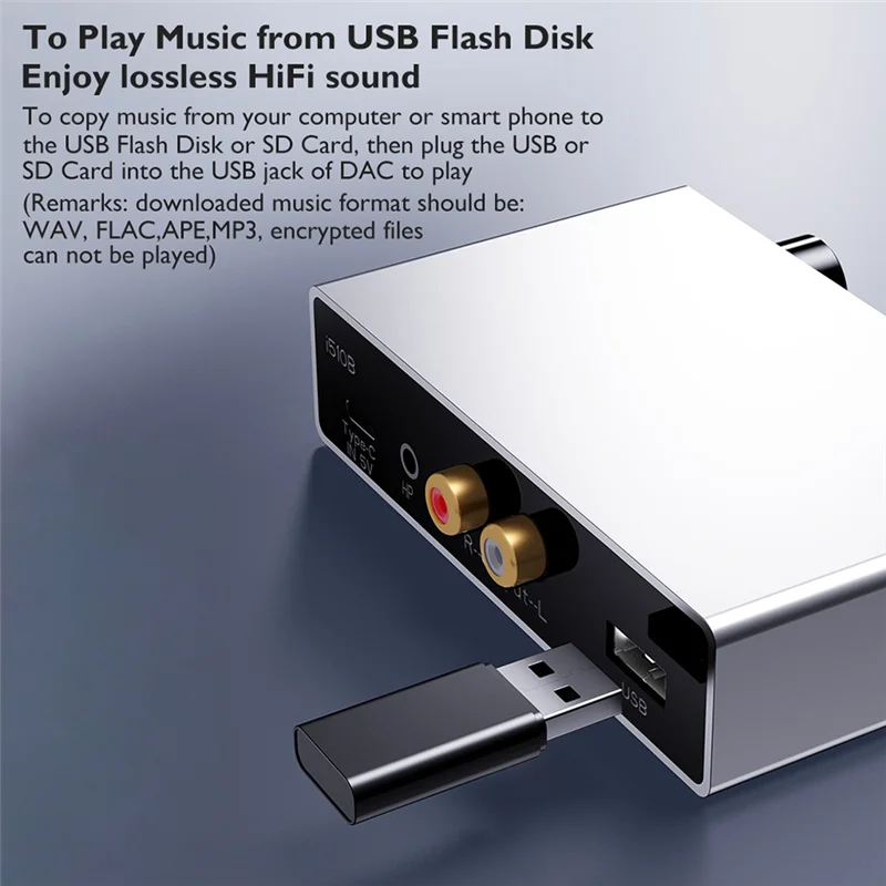 A72T Usb DAC مضخم ضوت سماعات الأذن I510b Hifi فك دعم U القرص تشغيل بدون فقدان متصل بمكبر للصوت بلوتوث