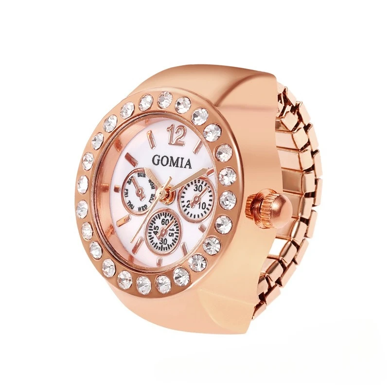 Dreiäugige Kristalle Ringe Uhr Damen Elegante Persönlichkeit High-end-Sinn Mode Ring Charme Schmuck Weihnachtsgeschenk – Detail 4