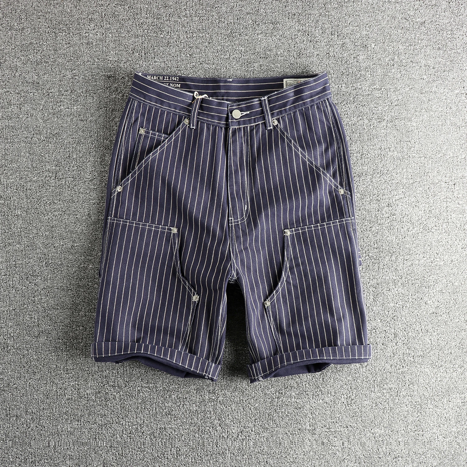12OZ High-density Canvas Fabric Kaji Retro Trendy Logging Casual Shorts Men