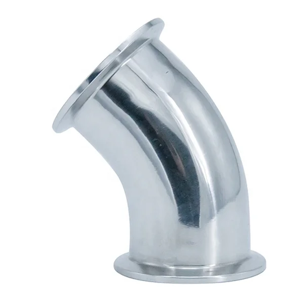 

SS316L 2Inch 50.8MM TC64MM Hygienic Hygiene Sanitation Sterilization Stainless Steel 45 Degree Clamp Bend with Mirror Polished