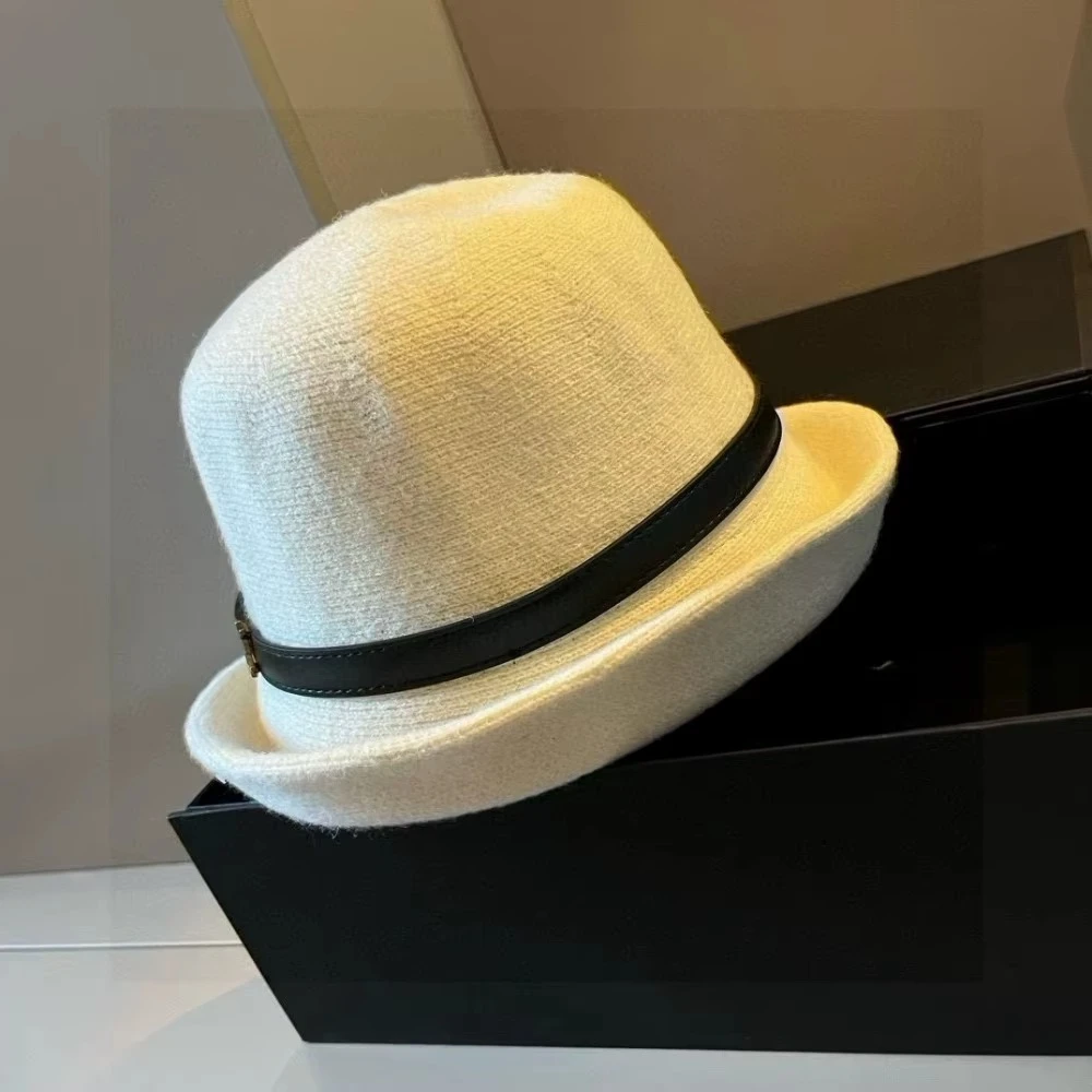 

Light Luxury New Autumn and Winter Fashion Wool Curled Brim Bucket Hat Top Hat Fisherman Hat Short Brim Curled Brim Women'S