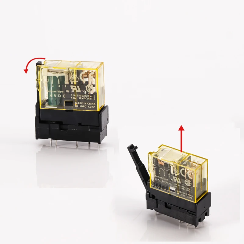 ENMG PCB Mount Relay Sockets لسلسلة RJ1S/RJ2S ذات 5 دبابيس واسعة - نماذج SJ1S-61/SJ2S-61/P2R-05/P2R-08P تصميم واسع 8 دبابيس