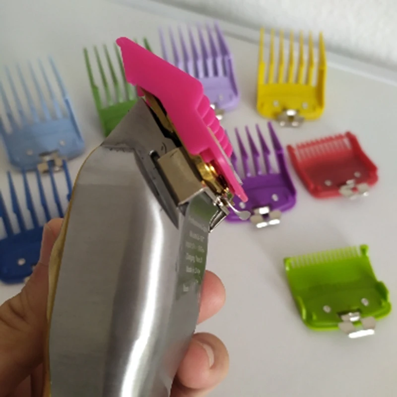 10Pcs for WAHL Colorful Guide Comb Multiple Sizes Metal Limited Combs Hair Clipper Cutting Tool