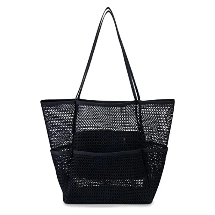 

Iioscre Beach Bag for Women Causal Hobo Pool Bags with Zipper Inner Pocket Foldable Swim Tote Bag for Vacation Essentials