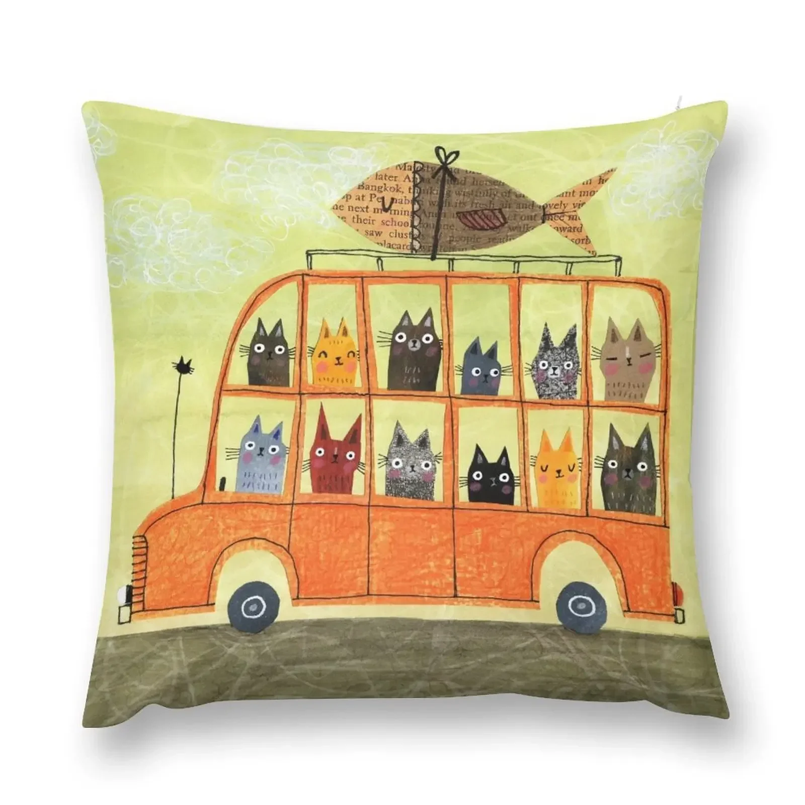 

SUSHI BUS Throw Pillow ornamental pillows for living room Pillow Case Christmas pillow
